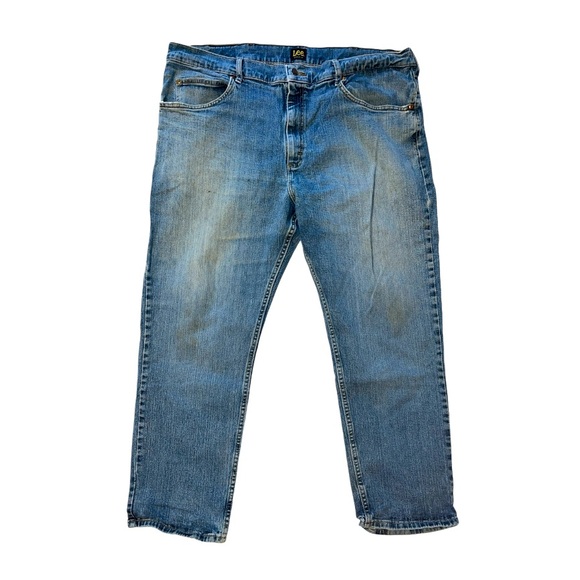 Lee Straight Leg Jeans Medium Wash Denim Size 44X30 - Picture 1 of 8